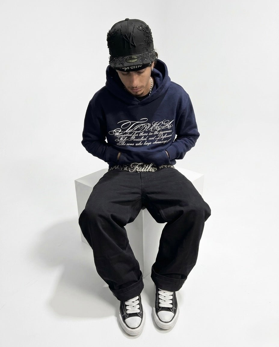 "Fiduca" Signature Hoodie Navy (PreOrder) - FiducaClo